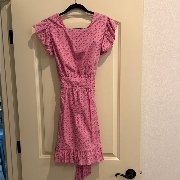 AUREUM Pink Floral Ruffle-Sleeve Casual Dress - Picture 2 of 4